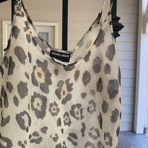 Giorgio Armani SILK Leopard Print Sleeveless Slip Cami TANK Top  48 Large XL - Picture 3 of 7